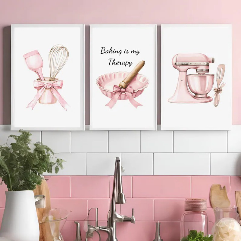 Kitchen And Baking Life - Ретро Розовый Кухня Симпатичный Миксер и