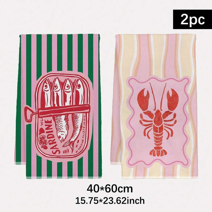 Kitchen Baking Cloth - 2 шт., кухонные полотенца в розовую
