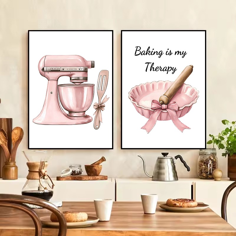 Ретро Розовый Кухня Симпатичны – обзор и цена Kitchen And Baking Life